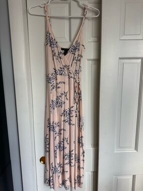 Forever 21 Blush Pink Floral Wrap Maxi Dress